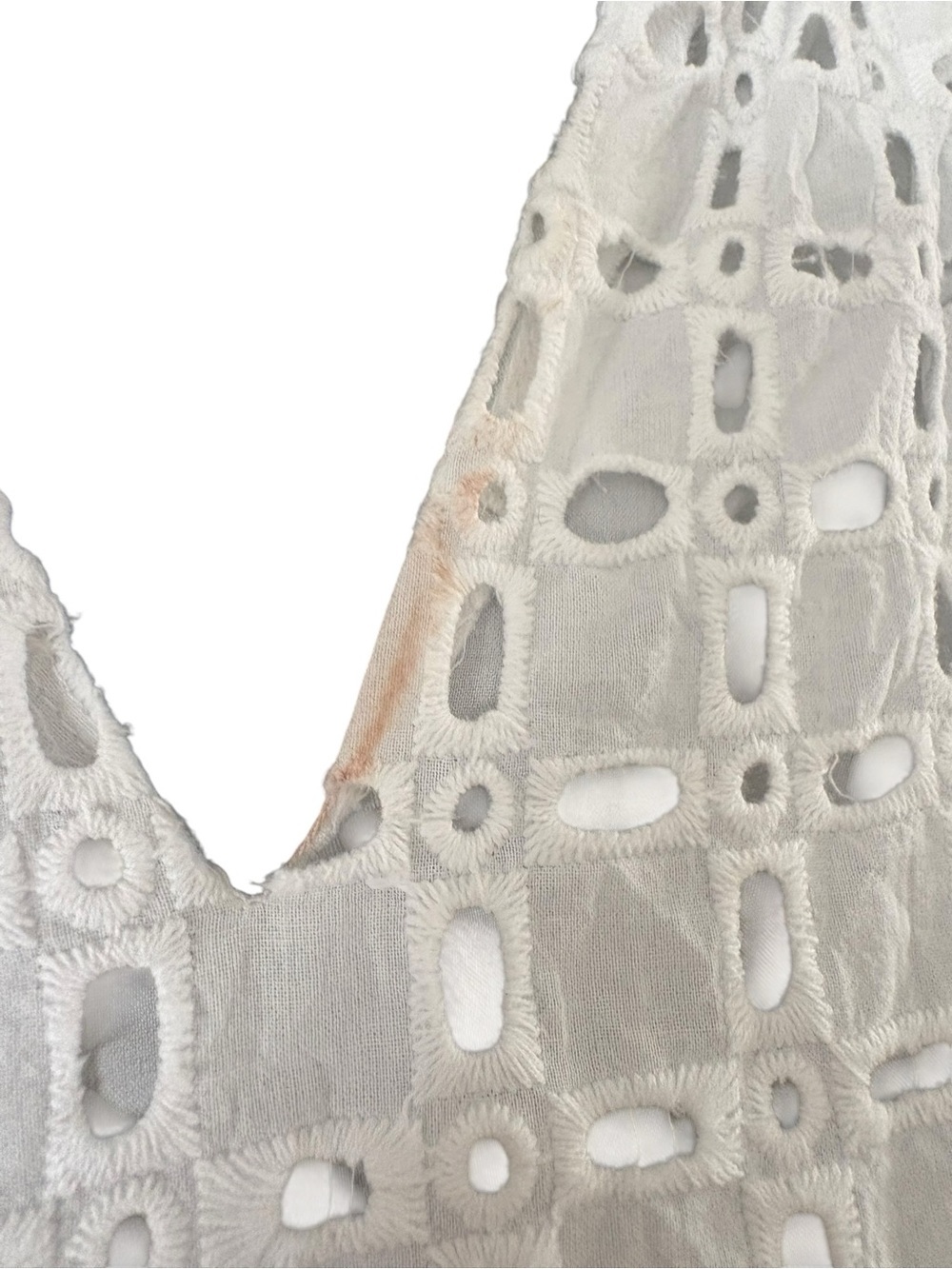 White Eyelet Tiered V-Neck Midi Dress - Picture 9 of 11